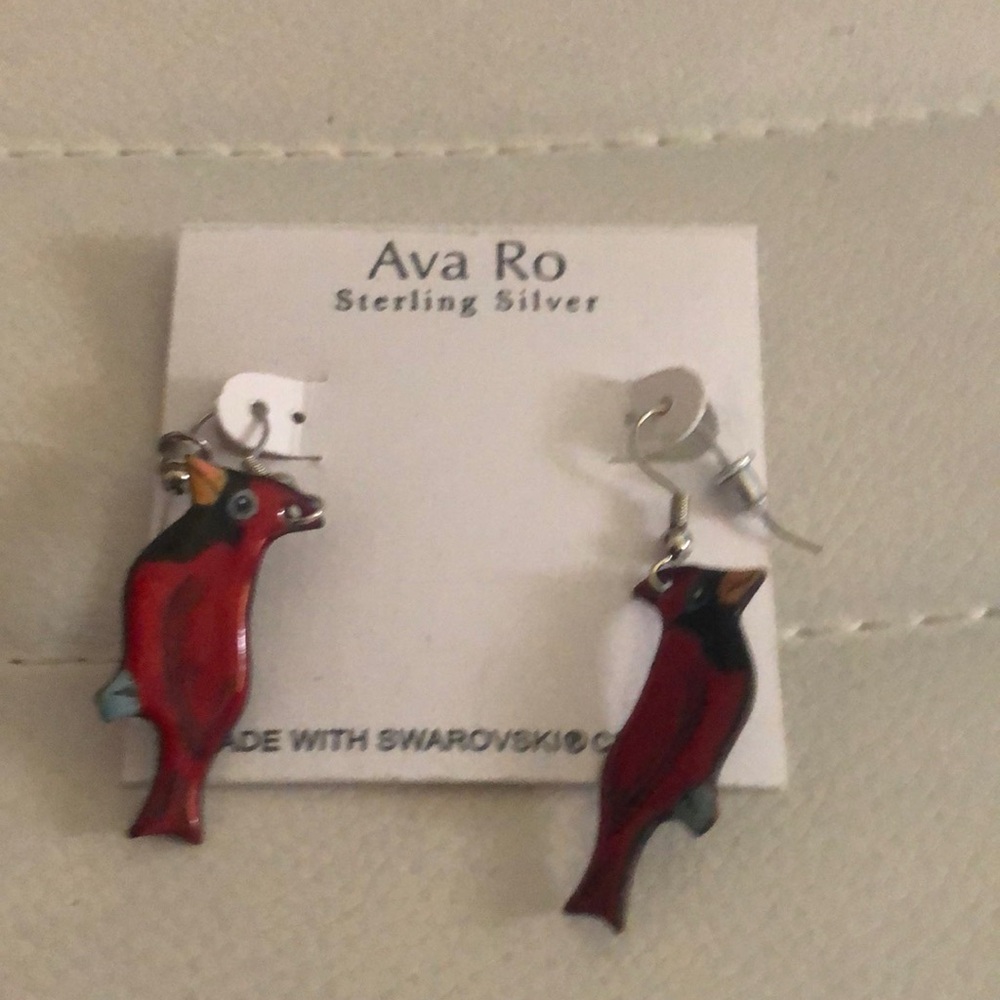 Cardinal dangling earrings
